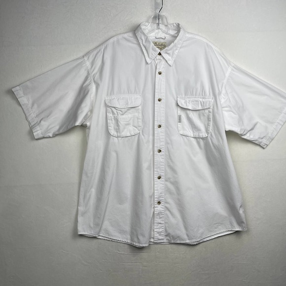 Cabela's Men's XL Lightweight Vented‎ Fishing Shirt Button Up Short Sleeve White - Picture 2 of 13